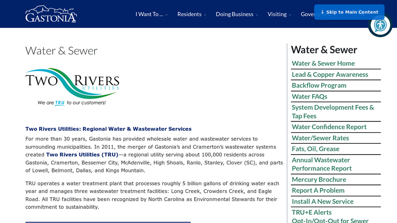 Water & Sewer parks auto parts rivers