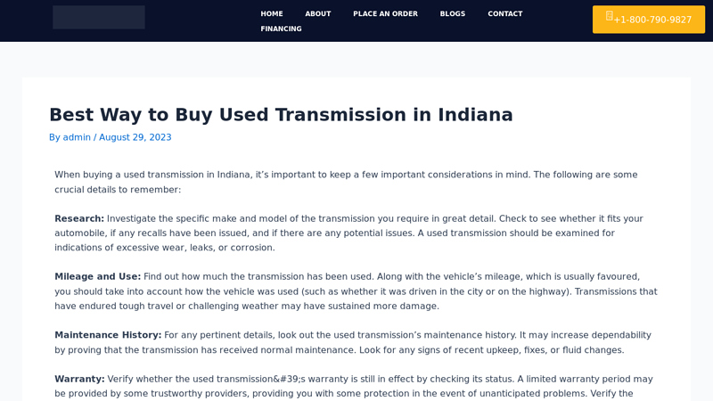 Way to Buy Used Transmission in Indiana pick n pull hammond car parts