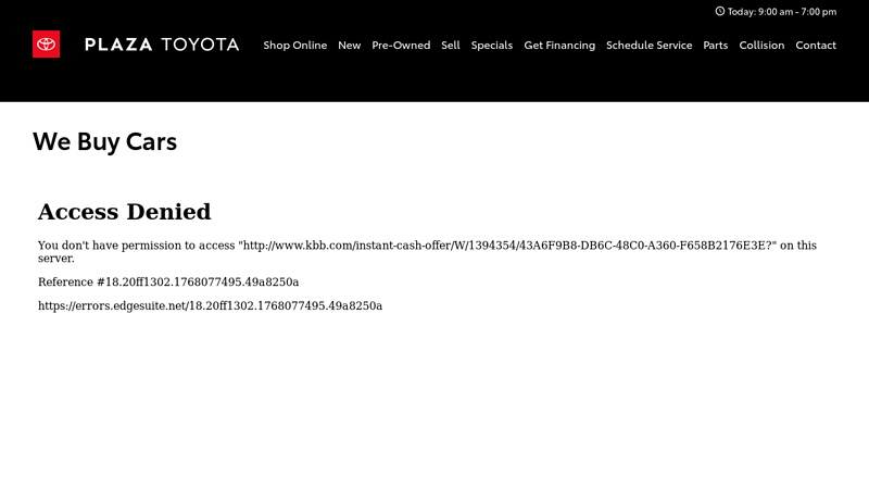 We Buy Cars plaza toyota service & parts