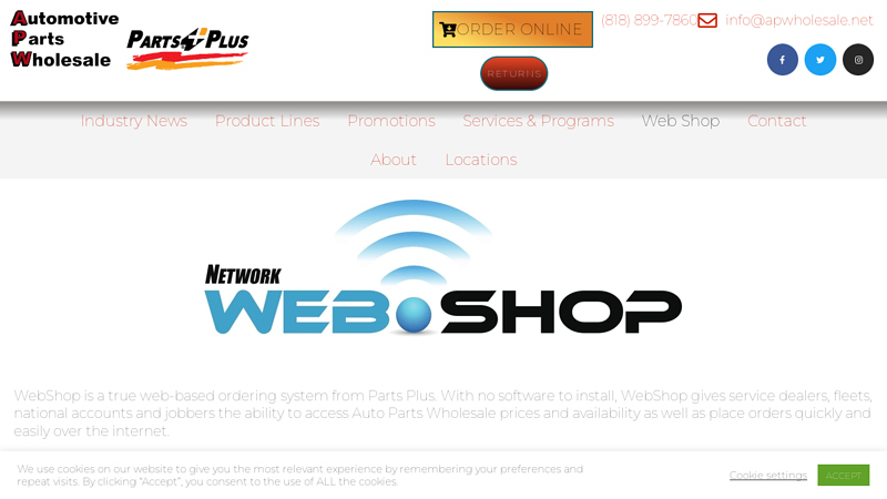 Web Shop apw auto parts warehouse