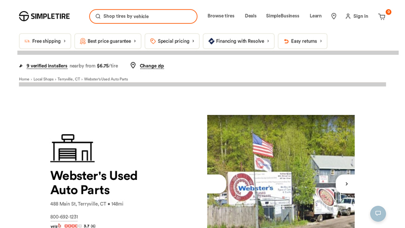 Webster's Used Auto Parts in Terryville, CT (488 Main St) used auto parts waterbury ct