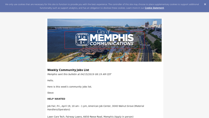 Weekly Community Jobs List certifit auto parts memphis