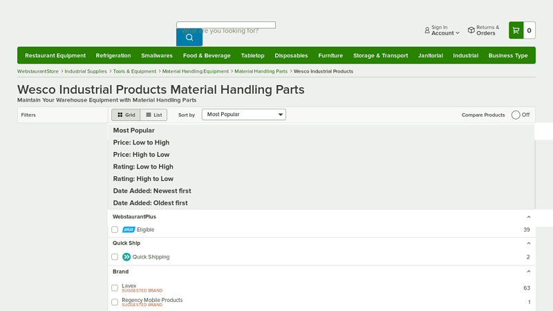 Wesco Industrial Products Material Handling Parts wesco pallet truck parts