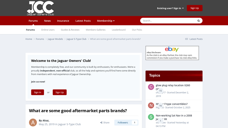 What are some good aftermarket parts brands? jaguar car parts online