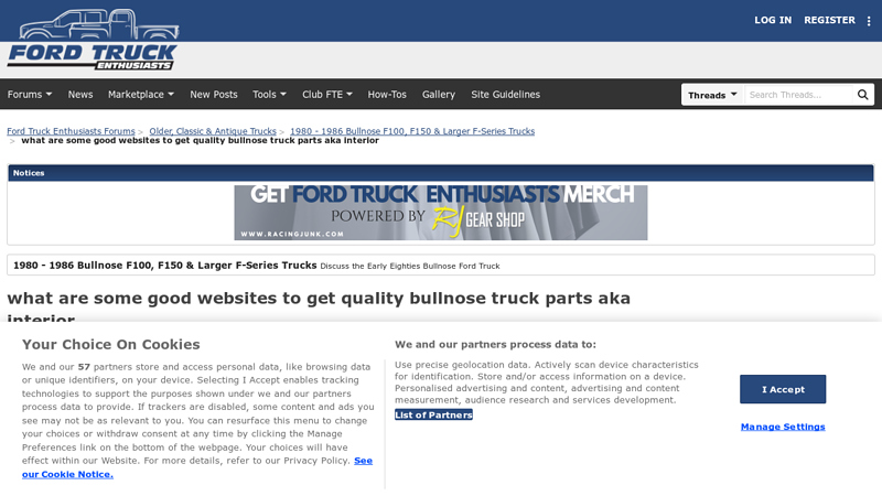 what are some good websites to get quality bullnose truck parts aka ... used ford truck parts