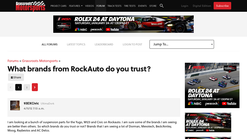 What brands from RockAuto do you trust? rocks auto parts
