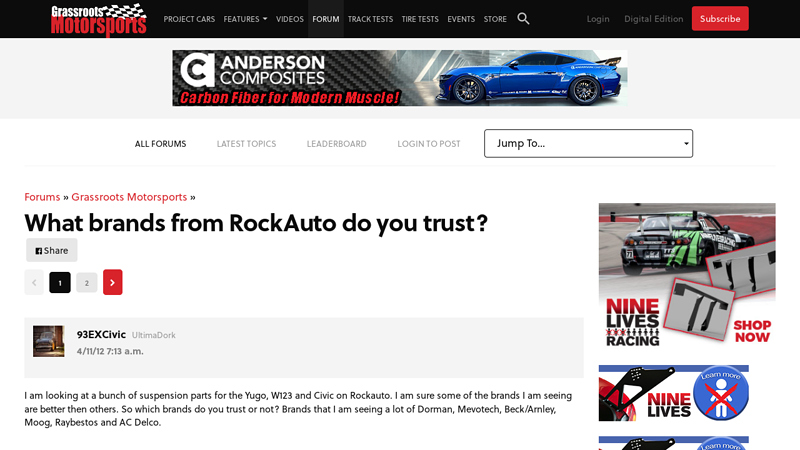 What brands from RockAuto do you trust? rocket auto parts