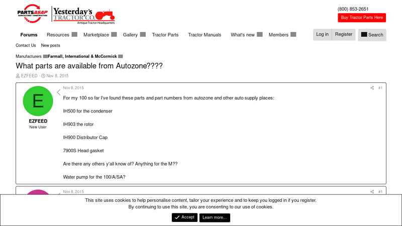 What parts are available from Autozone???? auto zone part search