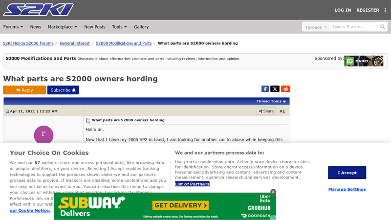 What parts are S2000 owners hording honda s2000 parts