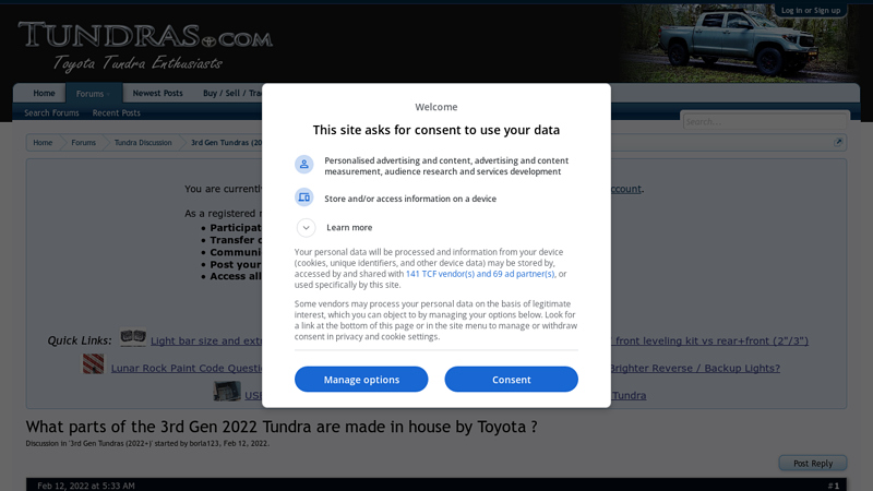 What parts of the 3rd Gen 2022 Tundra are made in house by Toyota toyota tundra car parts
