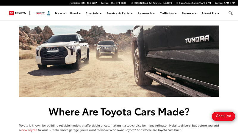 Where Are Toyota Cars Made? schaumburg toyota service & parts