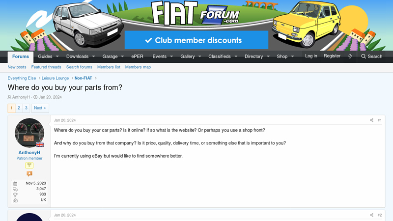 Where do you buy your parts from? fiat 500 car parts