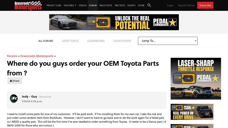 Where do you guys order your OEM Toyota Parts from where to buy toyota parts