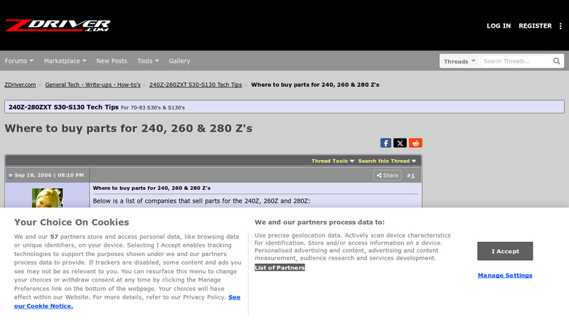 Where to buy parts for 240, 260 & 280 Z's 280z auto parts