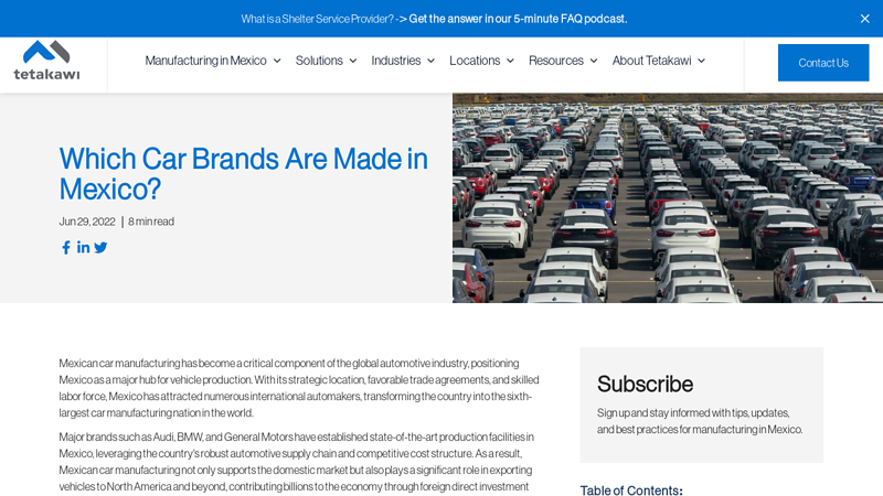 Which Car Brands Are Made in Mexico? latino auto parts