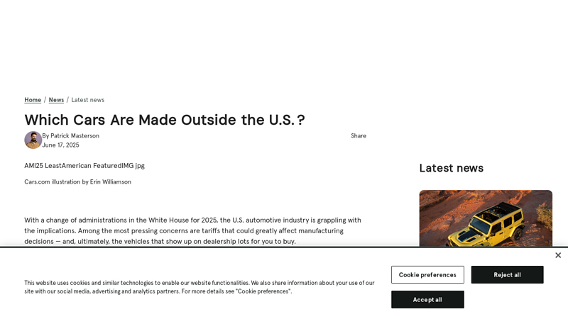 Which Cars Are Made Outside the U.S.? all import auto parts