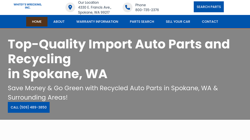 Whitey's Wrecking used auto parts spokane