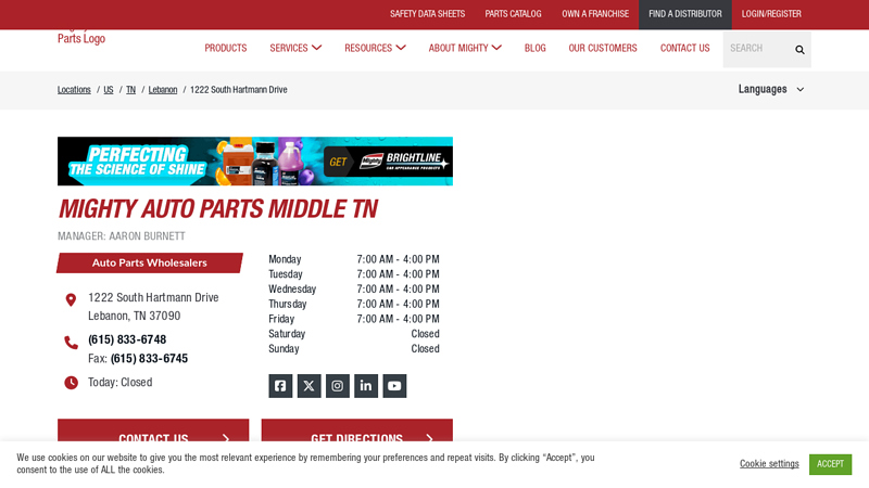 Wholesale Parts Distributor in Lebanon, TN auto parts nashville