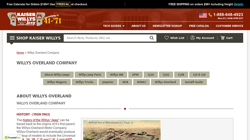 Willys Overland Company willys jeep auto parts