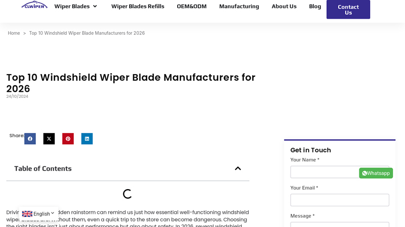 Windshield Wiper Blade Manufacturers auto parts wipers