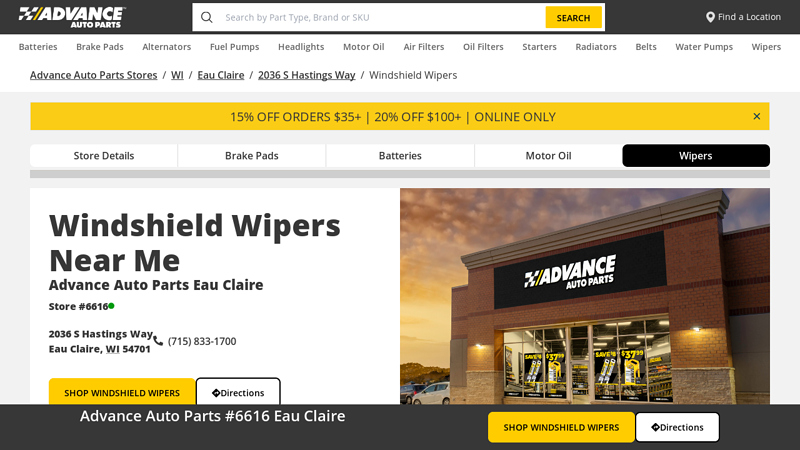 Wiper Blades Near Me at 2036 S Hastings Way in Eau Claire, WI Auto Parts hastings auto parts near me