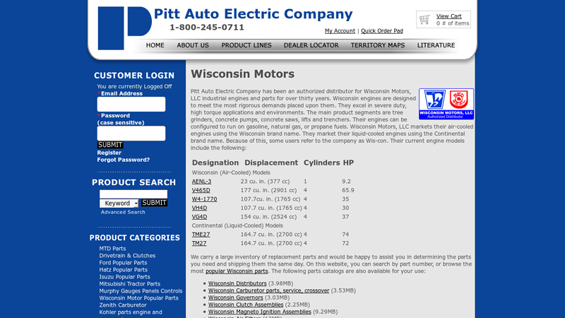 Wisconsin Motors Industrial Engines wisconsin motor parts