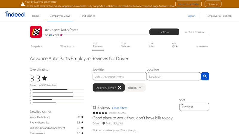 Working as a Driver at Advance Auto Parts advance auto parts lagrange ga