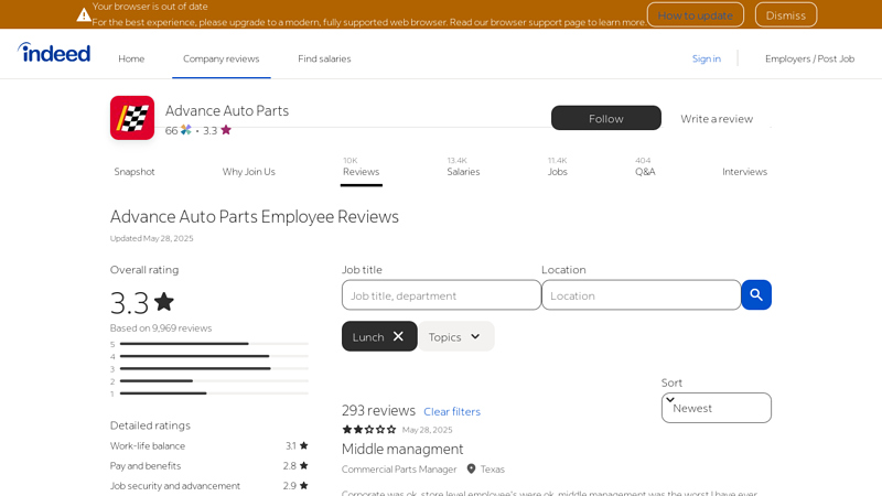 Working at Advance Auto Parts: 293 Reviews advance auto parts clarksville tn
