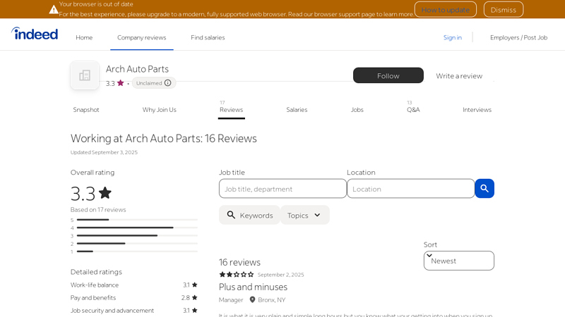 Working at Arch Auto Parts: Employee Reviews arch auto parts jamaica ny