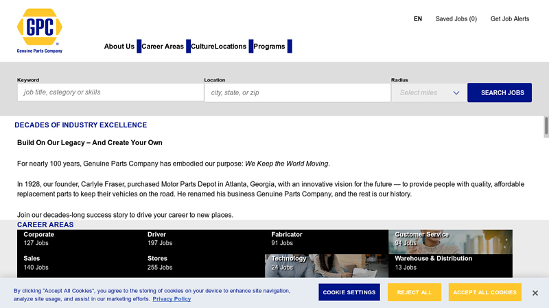 Working at Genuine Parts Company auto parts positions