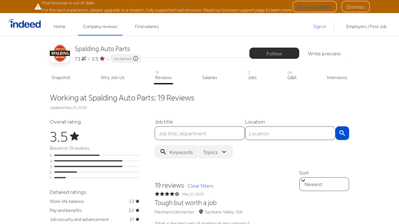 Working at Spalding Auto Parts: Employee Reviews spalding auto parts car parts