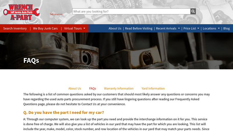 Wrench A Part Used Auto Parts used auto parts lubbock