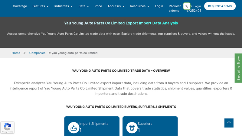 Yau Young Auto Parts Co Limited Export Import Data Analysis young's auto parts
